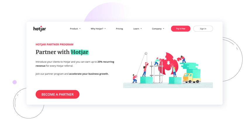 Hotjar referral program example