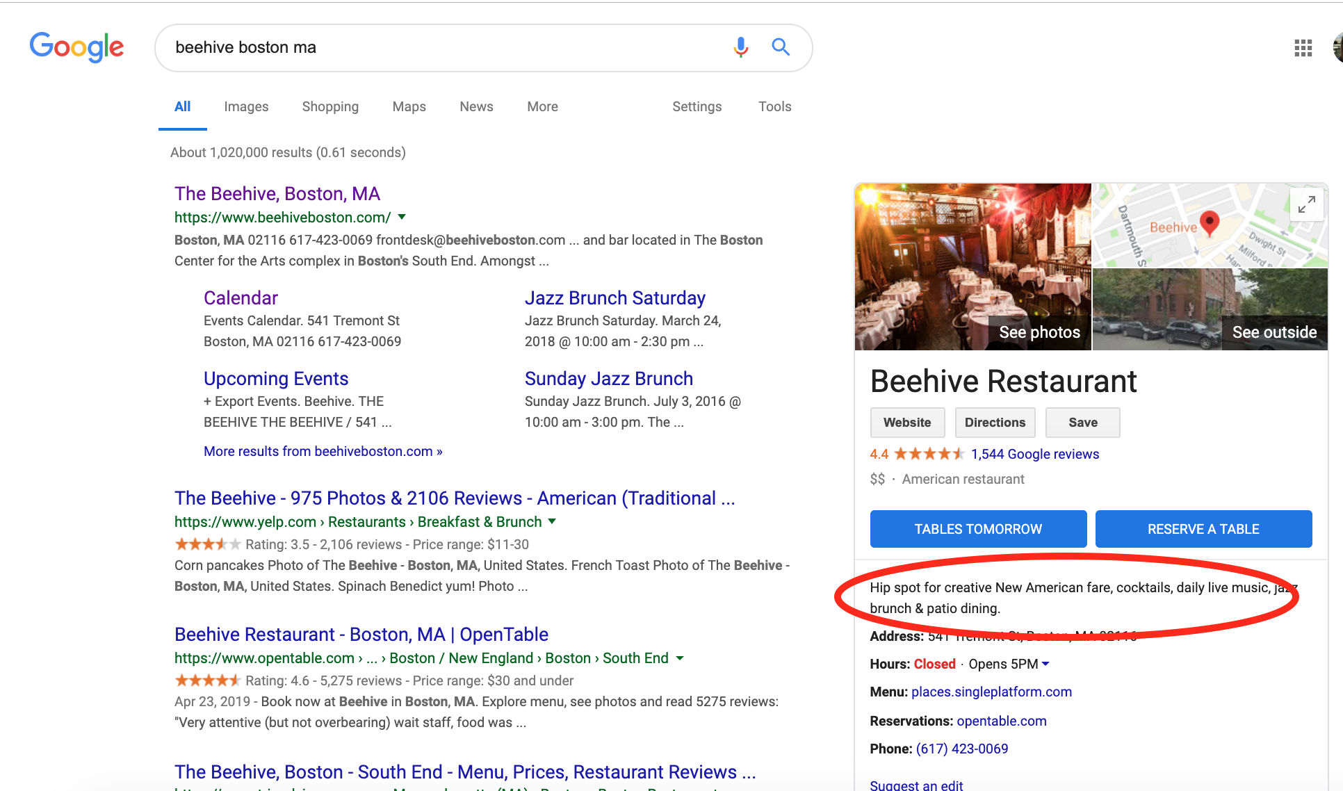 google my business listing