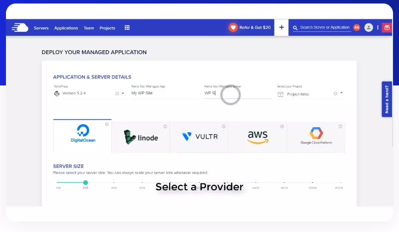 Cloudway’s dashboard and its affiliate marketing program integrations